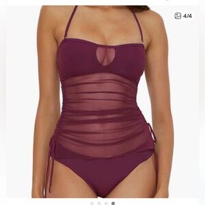 Becca Muse Hadlee Bandeau mesh Overlay Tankini top
